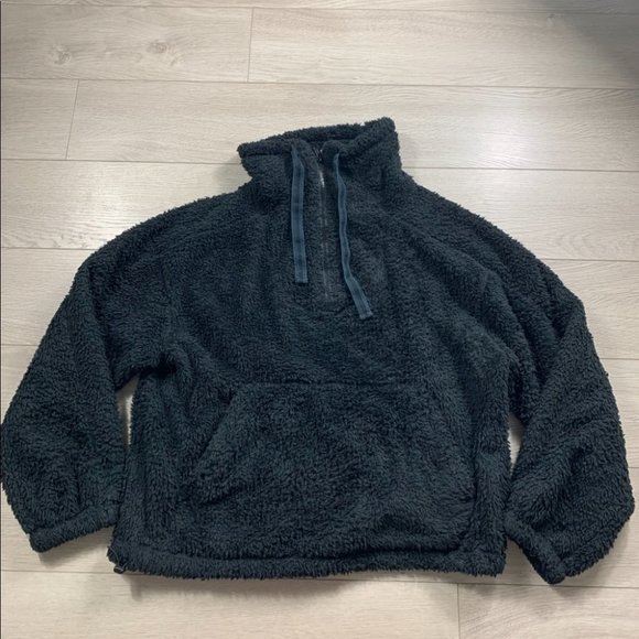 Free People Movement Black Big Sky Sherpa Pullover Sweater - Picture 4 of 12